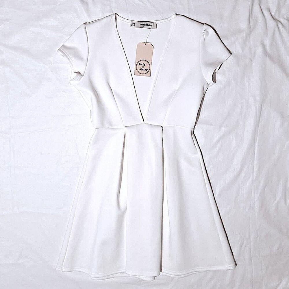 Twin Sister White Midi Dress Women's Size 10